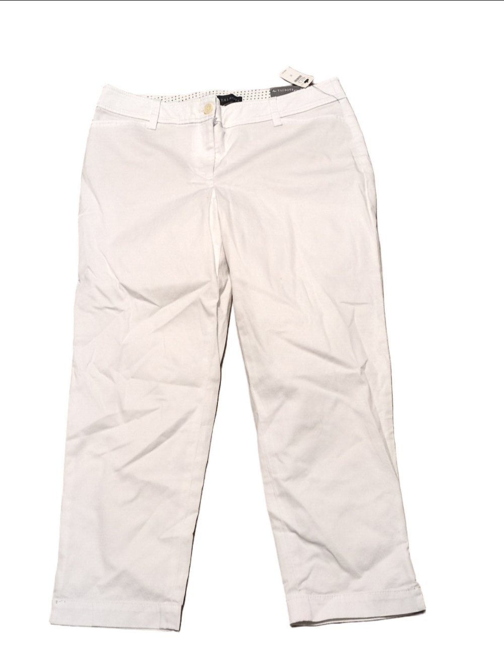 Talbots White The Perfect Crop Pants Size 8